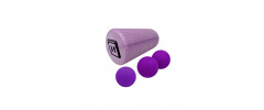 Набір для МФР: Масажний ролер EasyFit Foam Roller 45 см + Масажний м'ячик EasyFit TPR подвійний 12х6 см + Масажний м'ячик EasyFit TPR 6 см