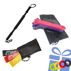 Набор для тренировок №1 "Железная хватка PRO 4в1". Состав набора: резиновые кольца (3в1), резиновые петли (3в1), силовой пружинный эспандер + кистевой эспандер в ассортименте в подарок