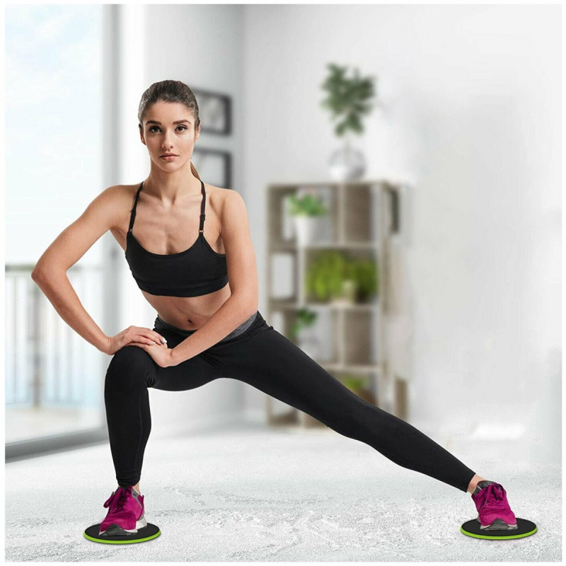 Диски для глайдингу EasyFit (пара), Діаметр 18 см, Максимальне навантаження 120 кг, Пластик, Зелений 