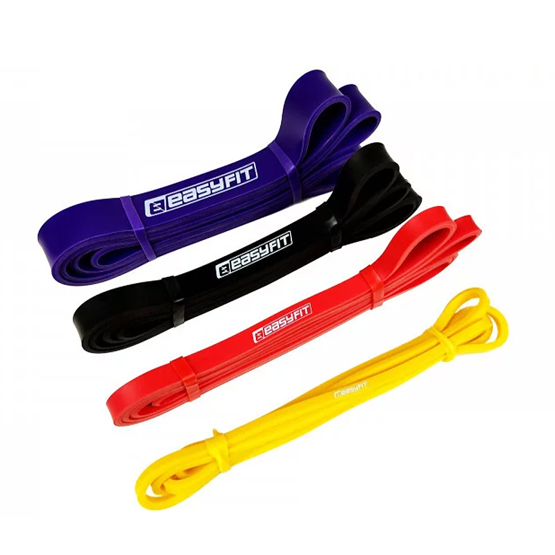 Резиновые петли EasyFit, Набор 4 шт, Латекс, Сопротивление 1-45 кг