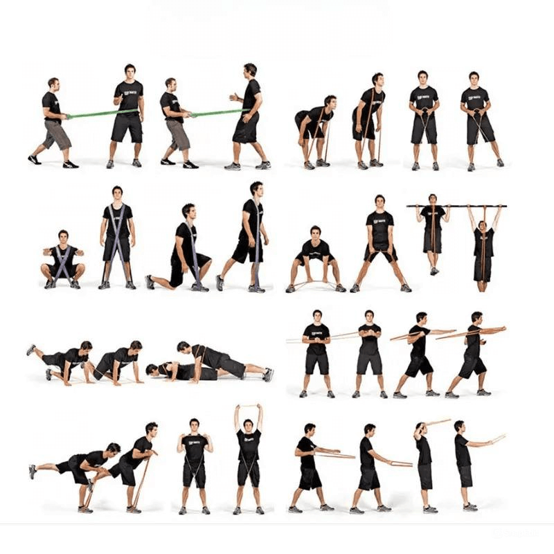 Резиновые петли EasyFit, Набор 3 шт, Латекс, Сопротивление 1-31 кг