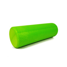 Масажний ролик (валик) EasyFit Foam Roller, довжина 45 см, діаметр 14,5 см, зелений, піна EVA з дрібною масажною поверхнею, для МФР, фітнесу, йоги та реабілітації