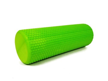 Масажний ролик (валик) EasyFit Foam Roller, довжина 45 см, діаметр 14,5 см, зелений, піна EVA з дрібною масажною поверхнею, для МФР, фітнесу, йоги та реабілітації