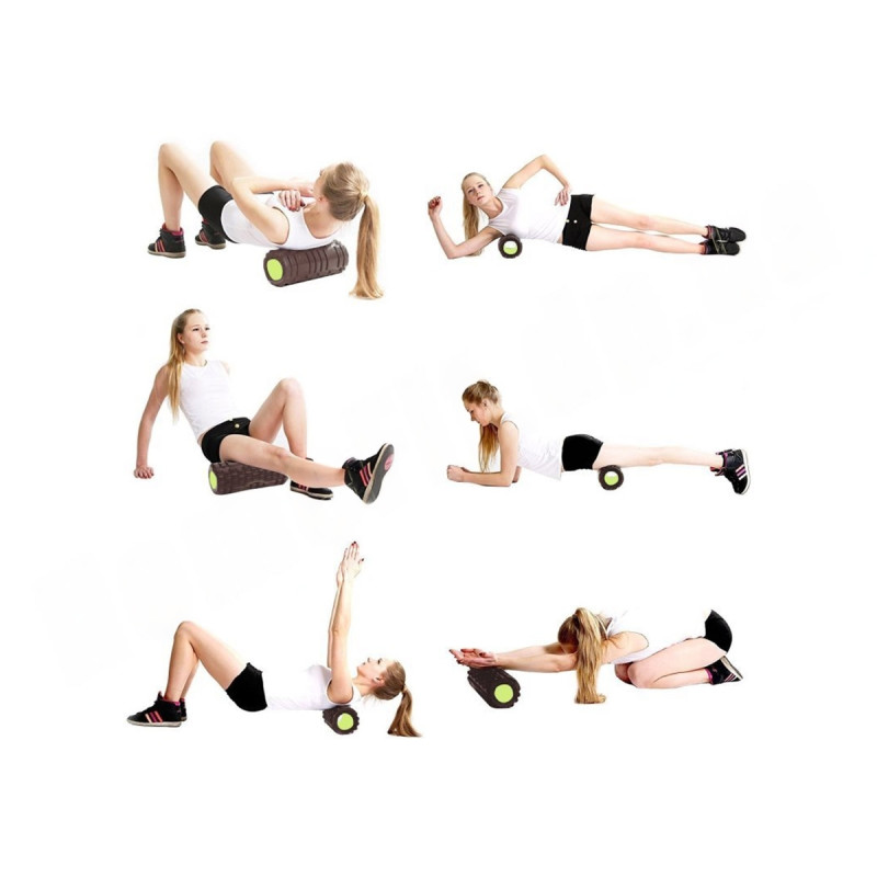 Массажный ролик EasyFit PRO Active двойной, Длина 33 см, Диаметр 14 см, Высокопрочный пластик, Пена EVA, Чёрно-оранжевый