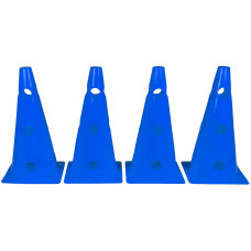 Конусы-фишки спортивные EasyFit (набор 4 штуки), Высота 31 см, Ширина 16 см, ПВХ, Синий,  Для организации тренировок