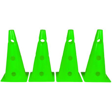 Конусы-фишки спортивные EasyFit (набор 4 штуки), Высота 31 см, Ширина 16 см, ПВХ, Зелёный,  Для организации тренировок