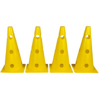 Конуси-фішки спортивні EasyFit (набір 4 штуки), Висота 31 см, Ширина 16 см, ПВХ, Жовтий,  Для організації тренувань