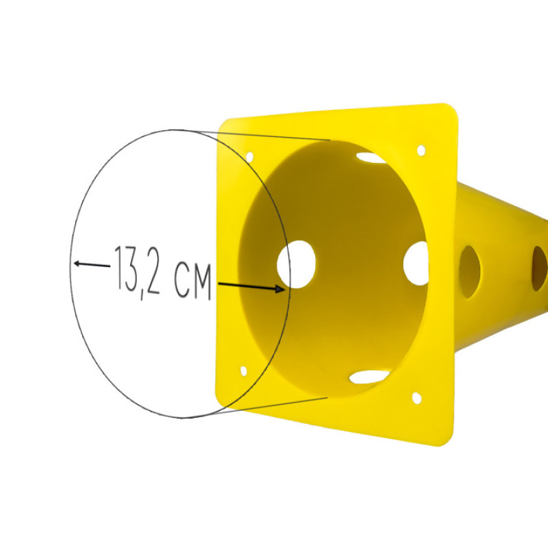 Конусы-фишки спортивные EasyFit (набор 4 штуки), Высота 31 см, Ширина 16 см, ПВХ, Жёлтый,  Для организации тренировок