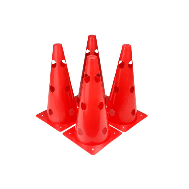 Конусы-фишки спортивные EasyFit (набор 4 штуки), Высота 31 см, Ширина 16 см, ПВХ, Красный,  Для организации тренировок