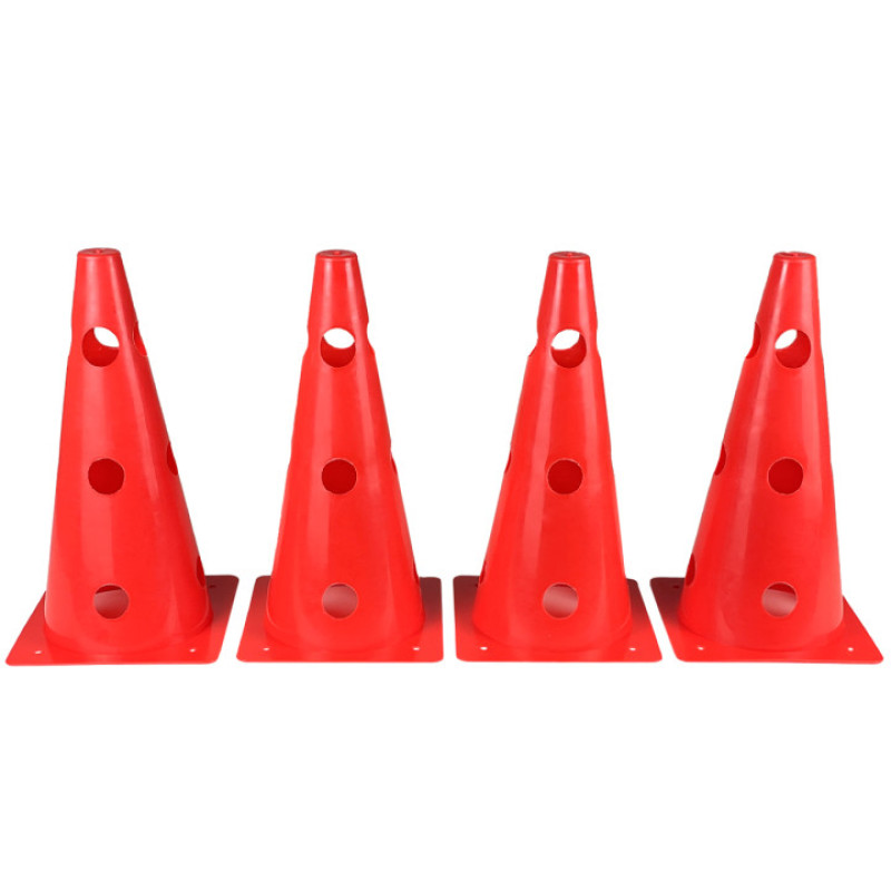 Конусы-фишки спортивные EasyFit (набор 4 штуки), Высота 31 см, Ширина 16 см, ПВХ, Красный,  Для организации тренировок