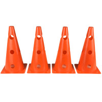 Конуси-фішки спортивні EasyFit (набір 4 штуки), Висота 31 см, Ширина 16 см, ПВХ, Помаранчевий,  Для організації тренувань
