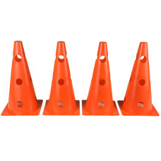 Конусы-фишки спортивные EasyFit (набор 4 штуки), Высота 31 см, Ширина 16 см, ПВХ, Оранжевый,  Для организации тренировок