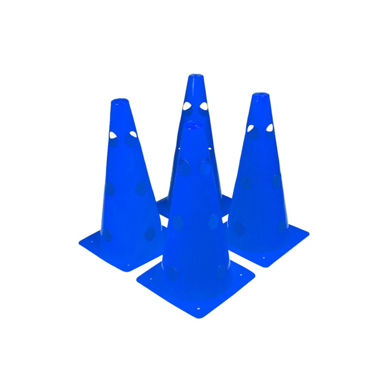 Конусы-фишки спортивные EasyFit (набор 4 штуки), Высота 31 см, Ширина 16 см, ПВХ, Синий,  Для организации тренировок