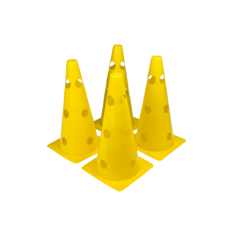 Конусы-фишки спортивные EasyFit (набор 4 штуки), Высота 31 см, Ширина 16 см, ПВХ, Жёлтый,  Для организации тренировок