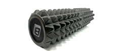 Массажный ролик EasyFit Solid Grid Roller v.2.2s, Длина 45 см, Диаметр 13 см, Цельный каркас, EVA-пена с массажной 3D поверхностью, для МФР, фитнеса, йоги и реабилитации, Черный