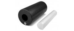 Массажный ролик (валик) EasyFit LightWeight с массажером для стоп, Длина 33 см, Диаметр 14 см, EPP (вспененный полипропилен), для МФР, фитнесу, йоги та реабилитации, Черный