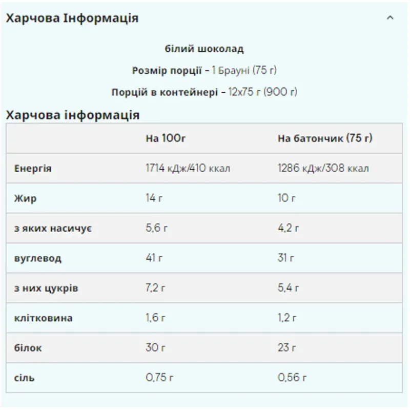 Protein Brownie - 12x75g White Chocolate Myprotein