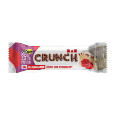 FitWin, Crunch Bar No Sugar Added, 50 g, lychee and strawberry