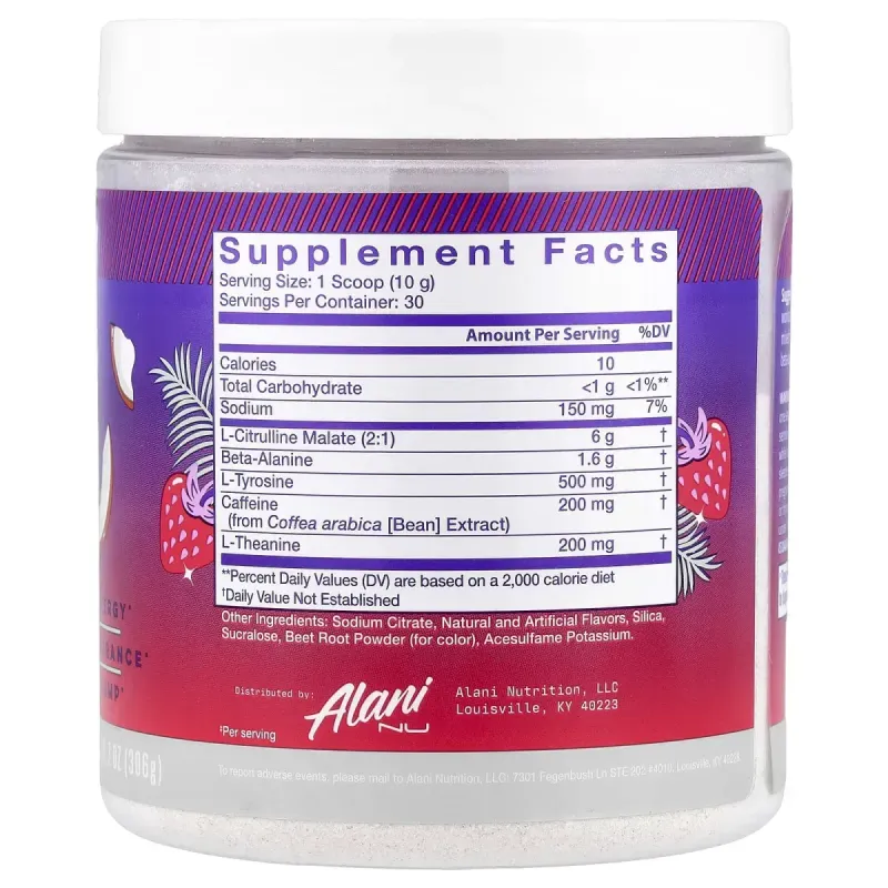 Alani Nu, Pre-Workout, Hawaiian Shaved Ice, 10.7 oz (306 g)Alani Nu Предтренировочный комплекс