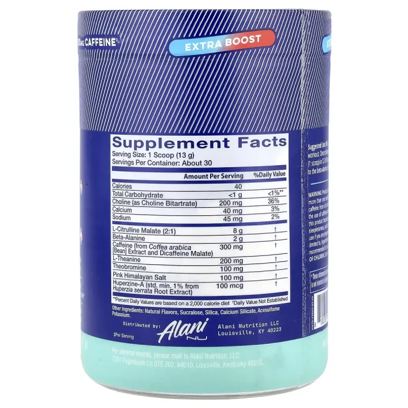 Alani Nu, Pre-Workout+, Rocket Pop, 13.8 oz (392 g)Alani Nu Предтренировочный комплекс+