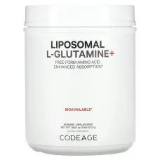 Codeage, Liposomal L-Glutamine+ Powder, Free-Form Amino Acid, Enhanced Absorption, Unflavored, 1 lb (472.5 g)