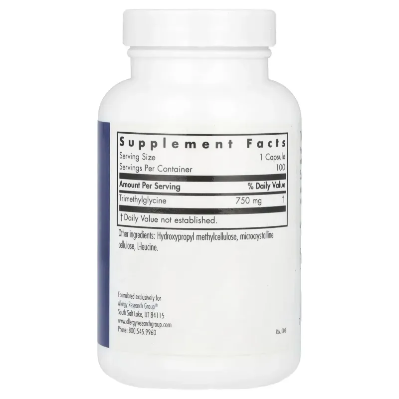 Триметилглицин Allergy Research Group (TMG) 750 мг 100 капсул
