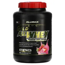 100% сироватковий протеїн + premium ізолят сироваткового протеїну, полуниця, ALLMAX Nutrition, 2,27 кг