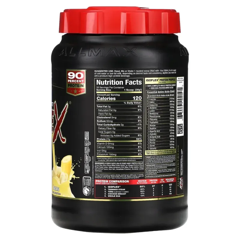 ALLMAX, ISOFLEX®, Pure Whey Protein Isolate, Banana, 2 lbs (907 g)