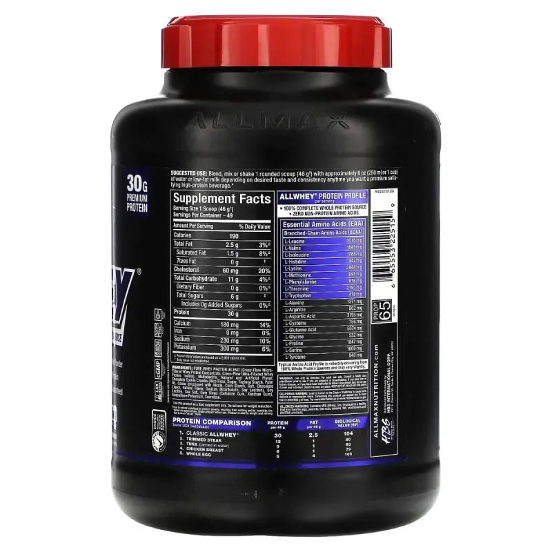 Суміш чистого сироваткового протеїну Печиво і Сливки ALLMAX Nutrition (Whey) 2.27 кг