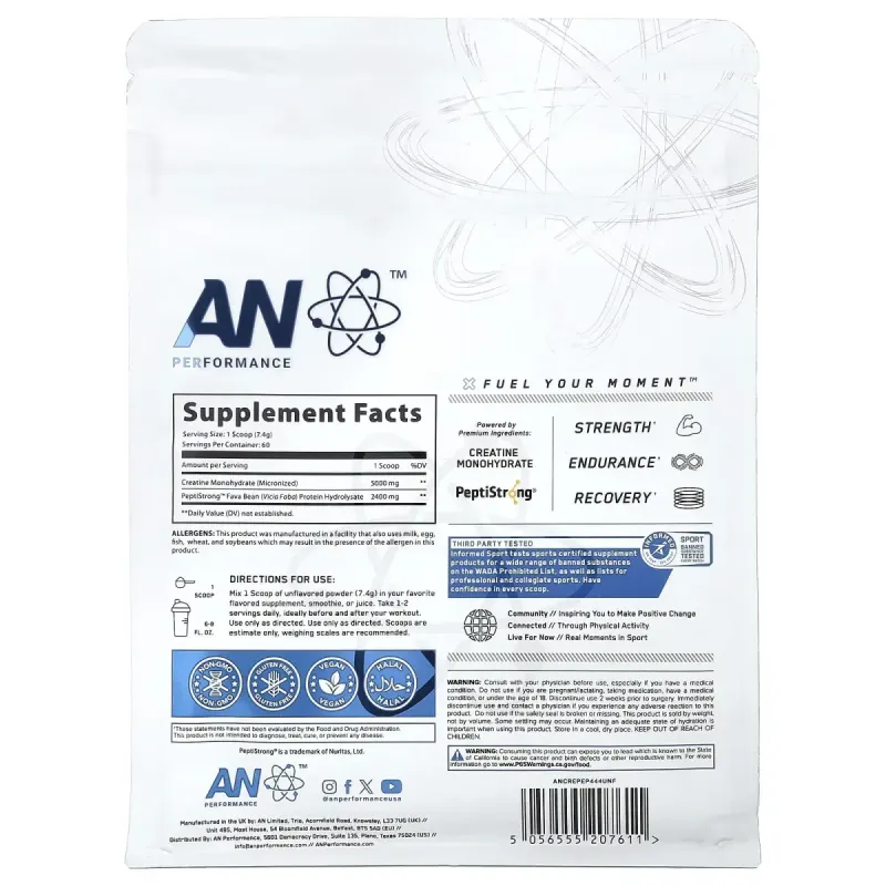 ABE, Creatine + Peptide, Unflavored , 15.66 oz (444 g)