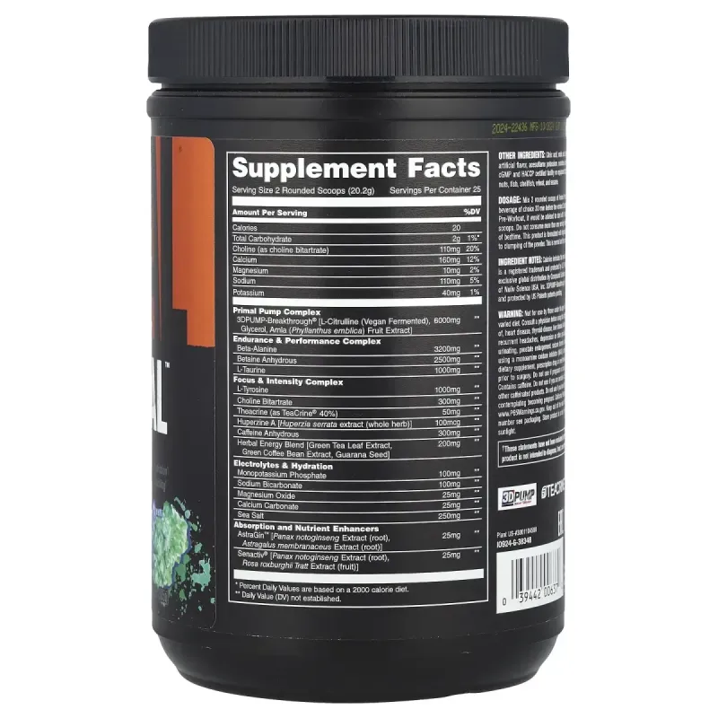 Animal, Pre Workout Primal™ Powder, Candy Crush'd, 1.11 lb (505 g)