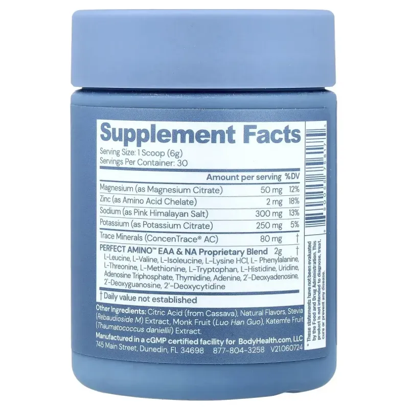 BodyHealth, Perfect Amino™ Electrolytes, Lemon Lime, 6.35 oz (180 g)BodyHealth Perfect Amino™ Електроліти