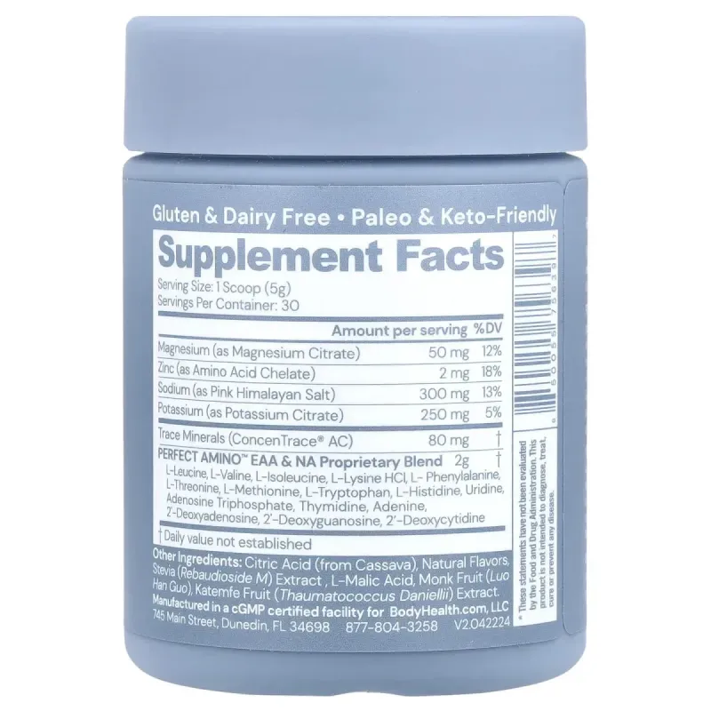 BodyHealth, Perfect Amino™, ягідна суміш з електролітами, 150 г (5,3 унції)