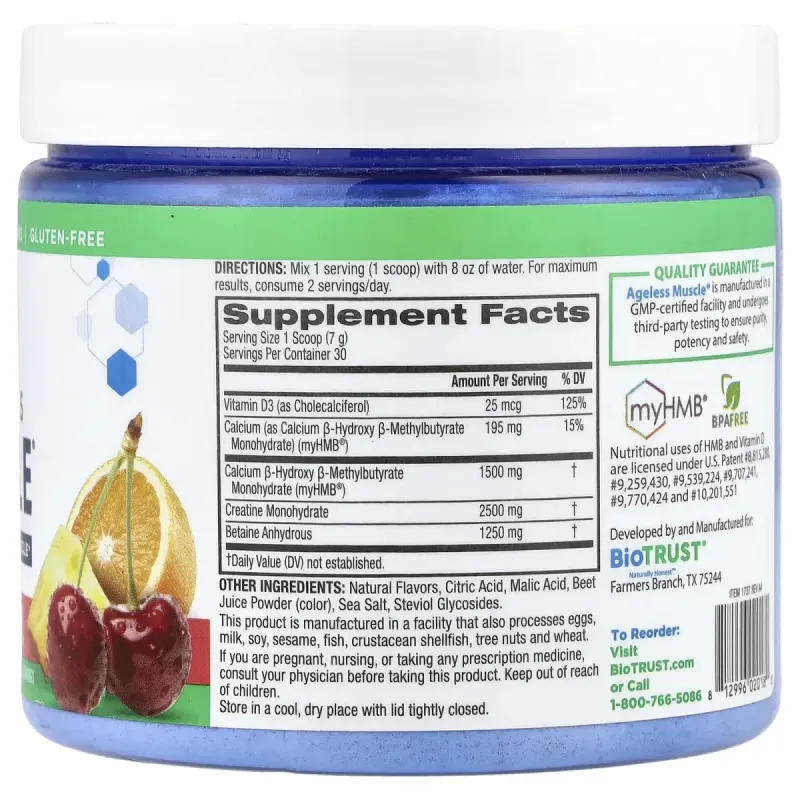 BioTRUST, Ageless Muscle®, Fruit Punch, 7.4 oz (211 g)