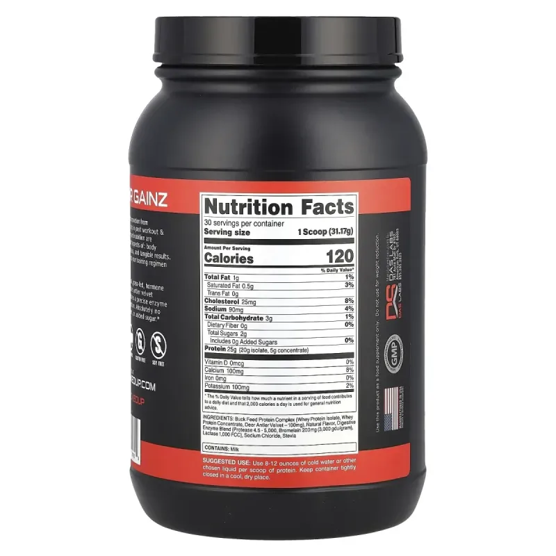 Bucked Up, Buck Feed™, Protein, Vanilla, 32.98 oz (935.1 g)