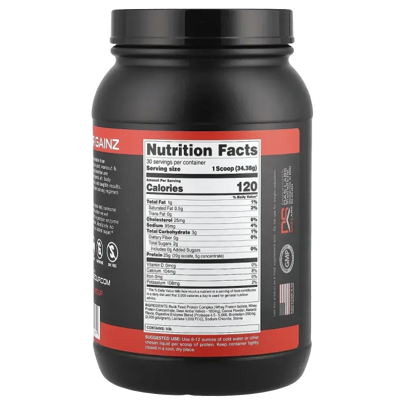 Bucked Up, Buck Feed™, Protein, Chocolate, 36.37 oz (1,031 g)