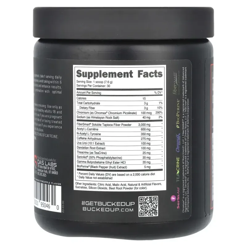 Bucked Up, Heat Hardcore, Miami, полуниця, манго й ананас, 228 г (8 унцій)