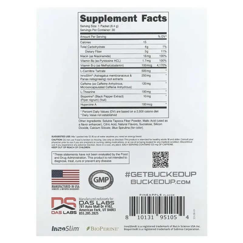 Bucked Up, Babe, Boost, синій ананас, 30 пакетиків по 6,4 г (0,2 унції)