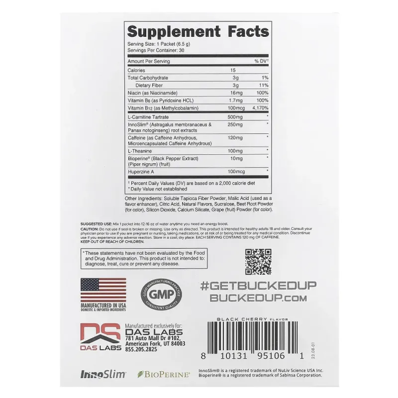 Bucked Up, Babe, Boost, черешня, 30 пакетиків по 6,5 г (0,2 унції)