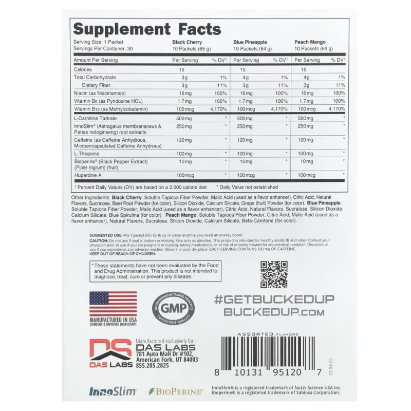 Bucked Up, Babe, Boost, різноманітна упаковка, 30 пакетиків по 0,2 унції