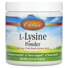 Л-Лізин Carlson Labs (L-Lysine) 960 мг 100 г