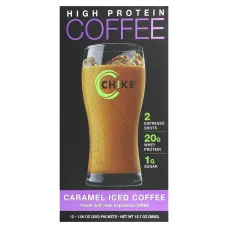 Chike Nutrition, High Protein Iced Coffee, Caramel, 12 Packets, 1.06 oz (30 g) Each