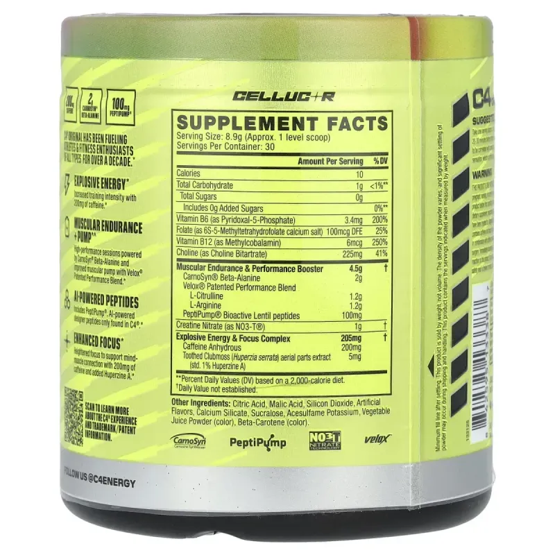 Cellucor, C4 Original, передтренувальний комплекс, кавун, 267 г (9,4 унції)