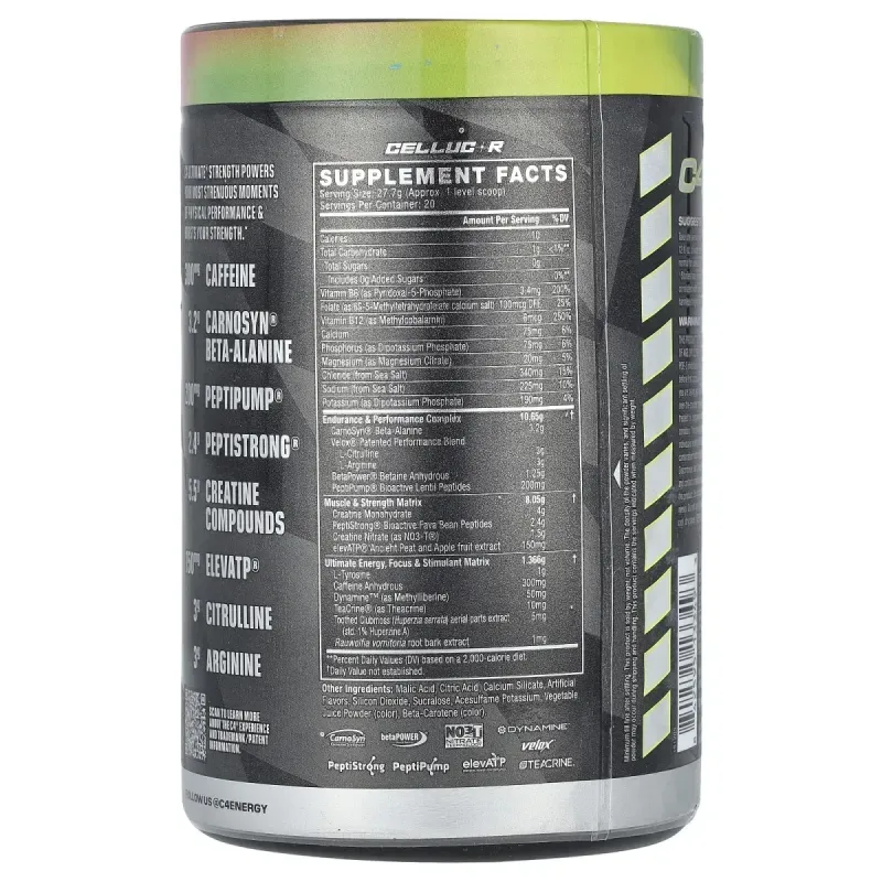 Cellucor, C4 Ultimate Strength, передтренувальний комплекс, кавун, 554 г (1,22 фунта)