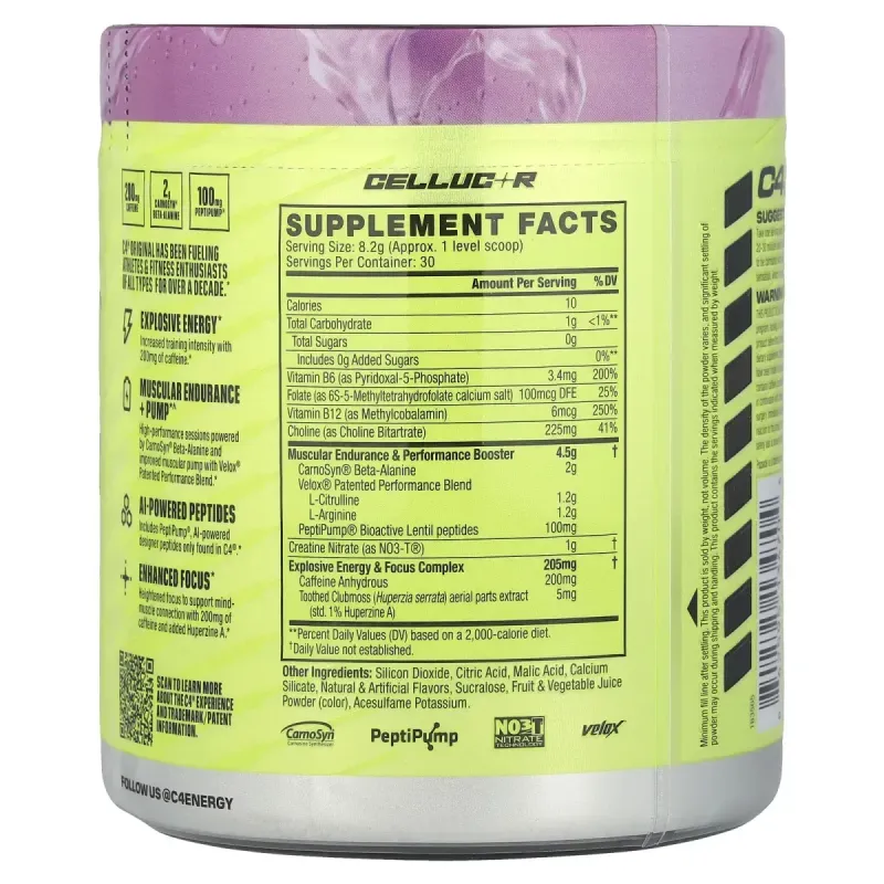 C4 / Cellucor, C4 Original, Pre-Workout, Grape Popsicle®, 8.7 oz (246 g)