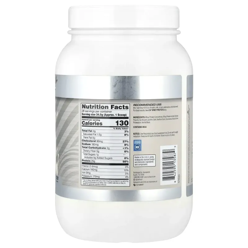 C4 / Cellucor, C4® Whey Protein, Vanilla Bean , 2.13 lb (966 g)