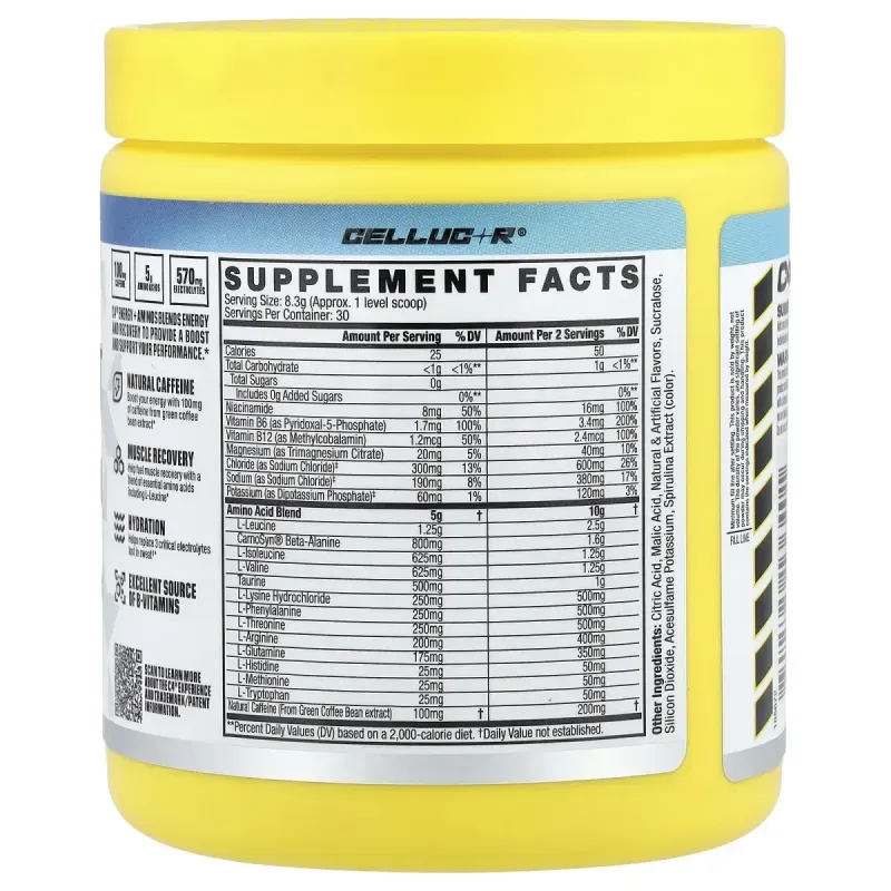 C4 / Cellucor, C4® Energy + Aminos, Blue Raspberry, 8.8 oz (249 g)C4 Cellucor, C4® Energy + Aminos