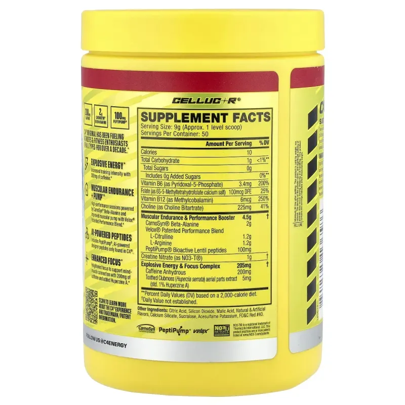 C4 / Cellucor, C4® Original, Pre-Workout, Hawaiian Punch® Fruit Juicy Red™, 15.9 oz (450 g)C4 Cellucor C4® предтренировочный комплекс