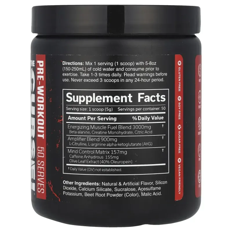 The Curse, предтренировочная добавка, фруктовый пунш, JNX Sports, 250 г