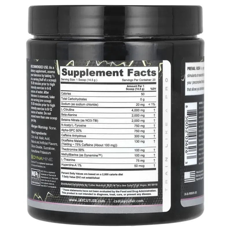 Cutler Nutrition, Prevail Rush, стимулятор, рожевий лимонад, 290 г (10,22 унції)